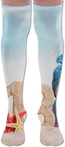 Cocktail Christmas 2018 New Year Snowmen Sand Knee High Sports Compression Socks For Womens Mens Pop Unisex Stocking For Running,Stance,Cycling,Yoga,Soccer-Knee