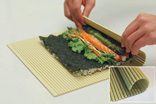 PAT & DORIS Non-Stick Plastic Sushi Mat/Makisu 10.5" x 9.8" (Pink), プロ仕樣巻きす ポリプロピレン (ピンク)