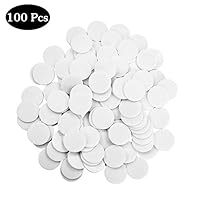 QVQQ 100 Pieces Counters Counting Chips 1 Inch Opaque Plastic Learning Round Counters Bingo Chip Disks Markers Mini Poker Chips for Math Practice and Bingo Chips Game Tokens(White)