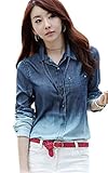 Zeagoo Women's Gradual Single-Breasted Long Sleeve Shirt Blouse