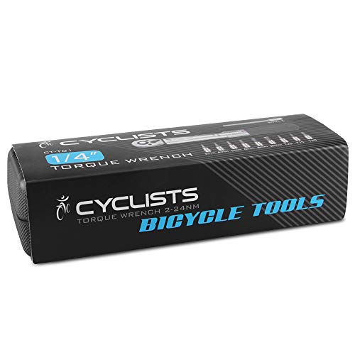 Cyclists Bicycle Torque Wrench- 1/4” Square Driver & Allen Key Head Set Kit Perfect for Carbon Bike Parts