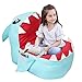 Lmeison Animal Storage Bean Bag Chair Cover, Beanbag Chair for Boys Girls, Soft Canvas Plush Toy Organizer, Towels & Clothes Stuffed Storage Bag, 31.5