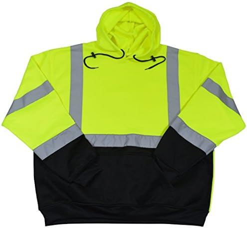 Petra Roc LBPUHSW-C3-M High Visibility ANSI 107 Class 3 Water Resistant Softshell Safety Jacket, Medium, Lime/Black