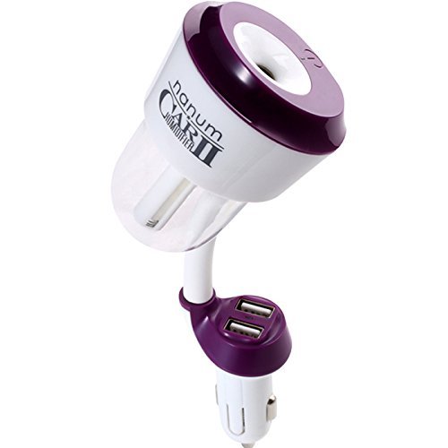 Car Humidifier Mini Air Purifier Aroma Diffuser Air Freshener Purifier Aromatherapy Mist Maker with 180 Degree Rotation Suit for Water Soluble Essential Oils Protable Diffuser with 2 USB Ports--purple