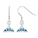 Sterling Silver Created Blue Opal Whale Tail Dangle Earrings