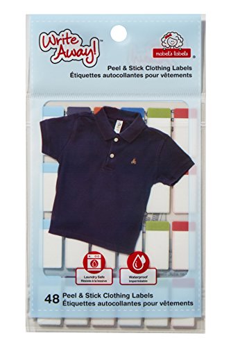 Mabel's Labels - Write Away - NO IRON Clothing Labels - Washer & Dryer Safe - Boys, 48 Labels