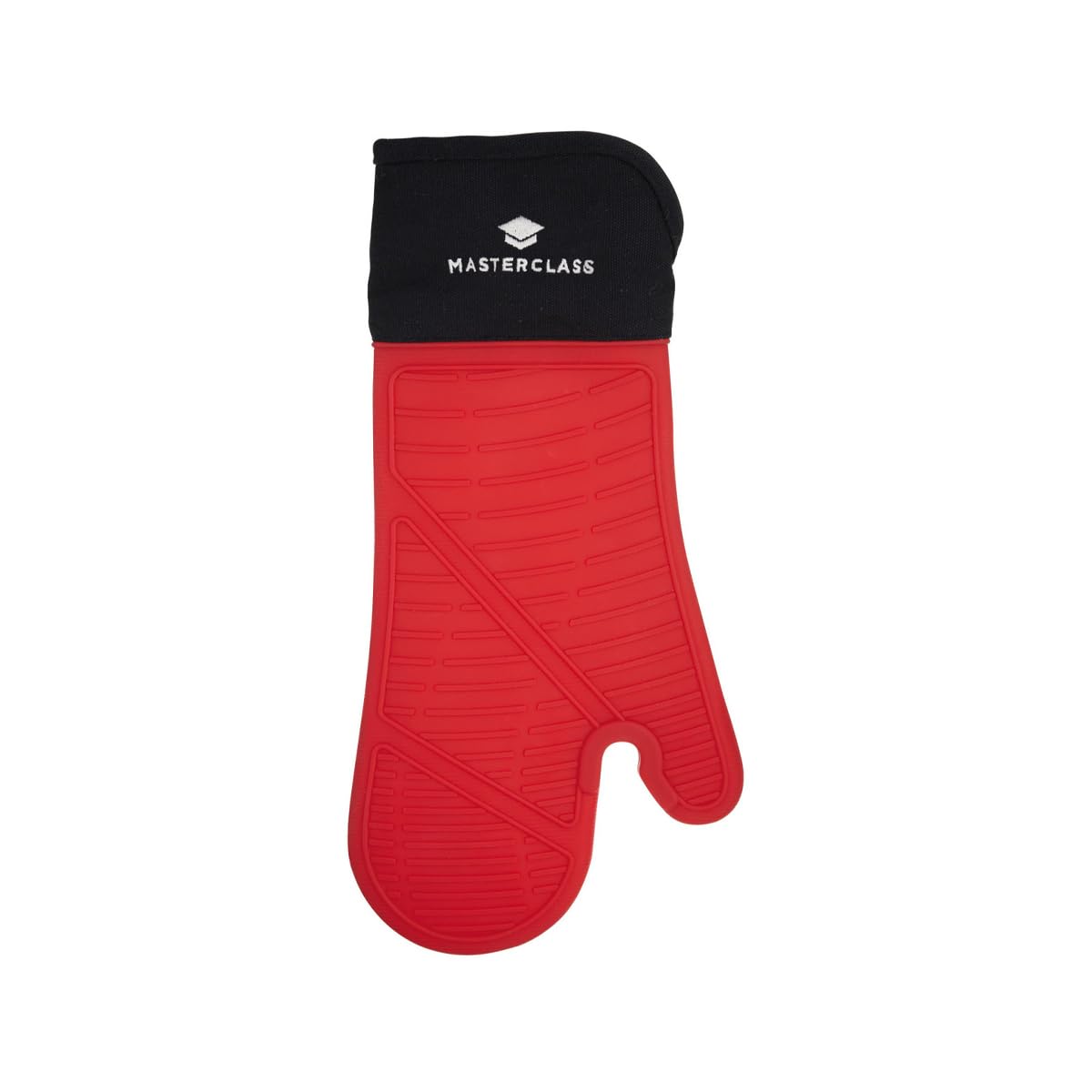 MasterClass Single Oven Glove, Silicone Oven Glove with Cotton Sleeve, Heavy-Duty, Ultimate Heat Protection, Stain Resistant & Machine Washable