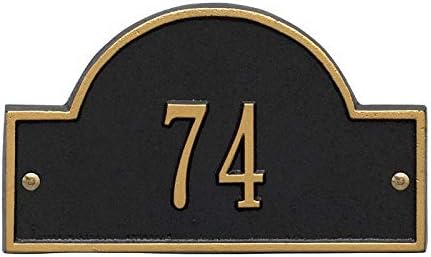 Address Signs - Whitehall Products 1007BG Arch Marker - Petite Wall - One Line in Black/Gold
