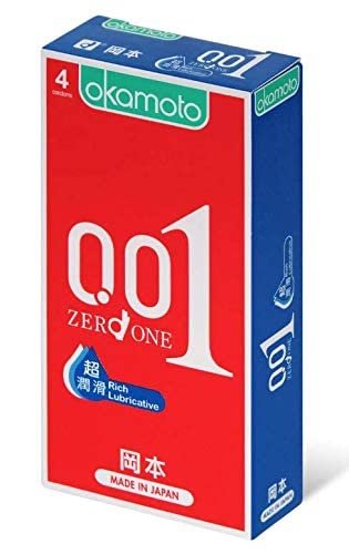 Okamoto 0.01 Rich Lubricative 4's Pack PU Condom Made in Japan