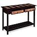 VASAGLE Sofa Table with 2 Drawers, Entryway Table with 1 Storage Shelf, Solid Wood Legs Console Table, for Living Room, Hallway, Easy Assembly, Country Style, Maple and Dark Walnut