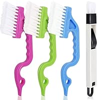 LEOBRO Hand-held Groove Gap Cleaning Tools Door Window Track Cleaning Brushes Air Conditioning Shutter Cleaning Brushes Pack of 4, Shipping by FBA