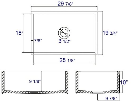 ALFI brand AB510 30-Inch  Contemporary Smooth Fireclay Farmhouse Kitchen Sink, White