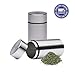 Stash Jar - Airtight Smell Proof Aluminum Herb Container Waterproof, Scent Lock Odor Protection. Beautiful Discreet Metal Design. Store Herbs and Spices Securely. Perfect Size for Travel