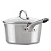 Ayesha Curry Home Collection Stainless Steel Sauce Pan/Saucepan with Lid, 3 Quart, Silver
