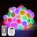 Valentine's Day Globe Ball String Lights, 23ft 50 LED Battery Powered Fairy String Lights Room Hanging Bedroom Decoration Fairy Lights for Indoor Outdoor Gazebo Party Wedding Tree Garden