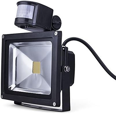 (Promotions)Comwinn LED Motion Sensor Flood Light, 20W Daylight White, 6500K, 1800-2400lm, Waterproof Security Lights with PIR (Daylight White with Motion Sensor)