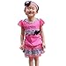 Baby butterfly headdress & Baby Girl's Dress Suits Romper Type YSQH6333 0-3month , Pink