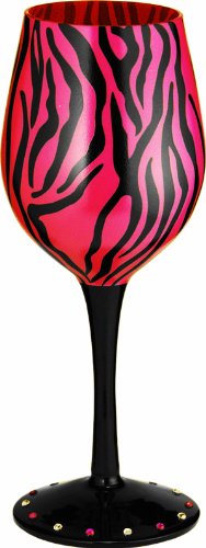 Wine Glass - Zebra Print