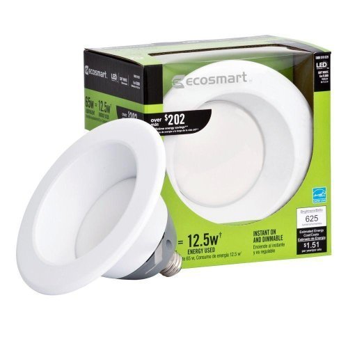 EcoSmart 65W Equivalent 2700K 6-Inch Mid-Range Dimmable LED Downlight, Soft White (4-Pack)