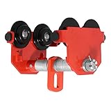 BestEquip Manual Trolley 0.5T Capacity Push Beam Trolley 1100LBS Push Trolley Adjustable for I Beam Flange (0.5T)