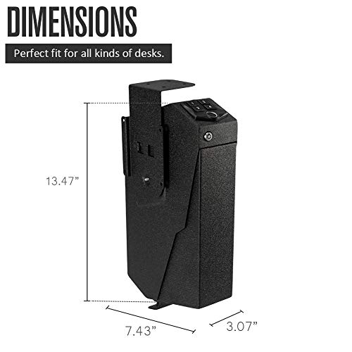 RPNB Mounted Firearm Safety Device with Auto Open Lid Biometric Fingerprint Lock Handgun Security Safe Gun Safe - Thumbnail 5