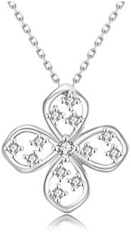 Guanta Zircon Necklace Clover Pendant Girls Fashion Jewelry(Silver)
