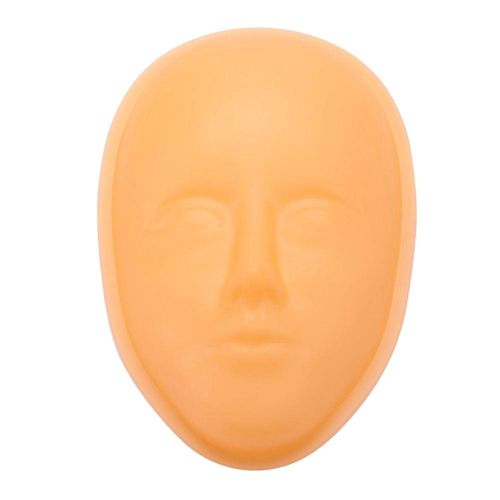 Silicone Practice training Head, Cosmetology Mannequin head Mannequin Doll Face for training Eyelash Extensions Face Painting Makeup Massage Practice(02#)
