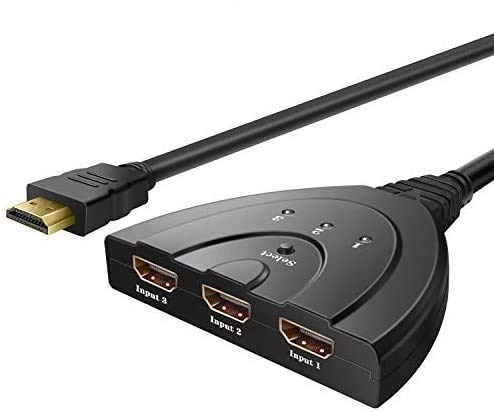 HDMI Switcher 3 Ports 1080P HDMI Switches Selector Gold Plated HD Hub Switch Connetor for HDTV PC Projector PS3 PS4 Xbox STB Branded Dragon Trading