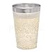Disposable Plastic Tumbler Cups | 12 oz - 50 Pack | Elegant Clear Cups with Silver Rim | Fancy Wedding Party Cups | Ideal for Champagne, Soft Drinks, Cold Beverages, Wine & More! [Drinket Collection]