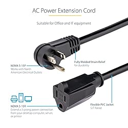 StarTech.com 1ft (0.3m) Power Extension Cord, Right