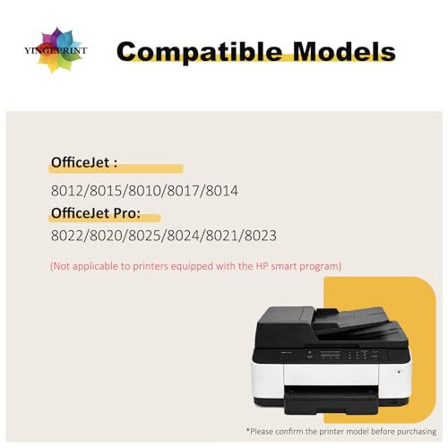 912XL 912 XL Ink Cartridges Compatible for OfficeJet 8012 8015 8010 8017 8014 Printer, Compatible for OfficeJet Pro 8022 8020 8025 8024 8021 8023 Printer, 4 Pack Black Cyan Magenta Yellow
