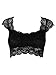 Choies Women's Black Lace Cupped Cap Sleeve Crop Top