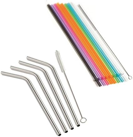 Bahoki Essentials Reusable Eco Friendly Colored Drinking Straws (Bundle)
