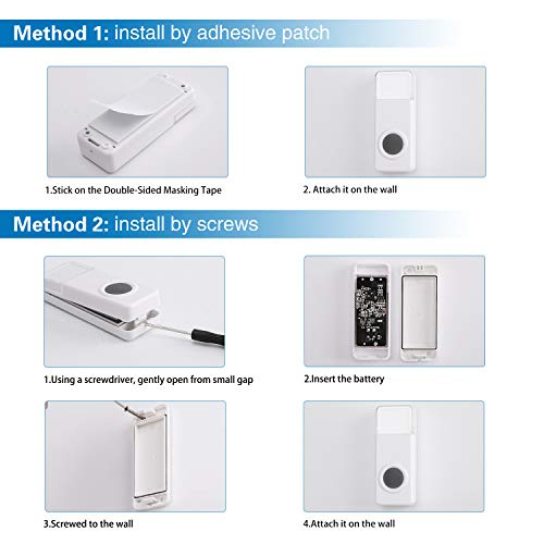 Wireless Doorbell, Fityou Waterproof Door Bells & Chimes Wireless Kit,Operating at 1000 Feet with 58 Door Bell Chime, 4 Levels Volume & LED Flash,2 Buttons 2 Receivers Doorbell for Home, Business