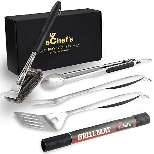 18” BBQ Grilling Tools Set Heavy Duty Extra Thick Quality Stainless Steel Spatula Fork