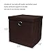 Pezin & Hulin 6 Pack Foldable Storage Cubes with Lid and Metal Eyelet Handle, Fabric Storage Bins 11 x 11 x 11 inch, Collapsible Basket Box Container, Cloth Organizer for Shelves, Closet, (Brown)
