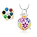 Lava Stones Essential Oil Diffuser Necklace Aromatherapy Diffuser Bouquet Flower locket Pendant with 24 Inches Adjustable Snake Chain