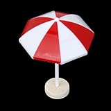 Tinksky Miniature Beach Sun Umbrella Landscape Bonsai Dollhouse Decor (Red)