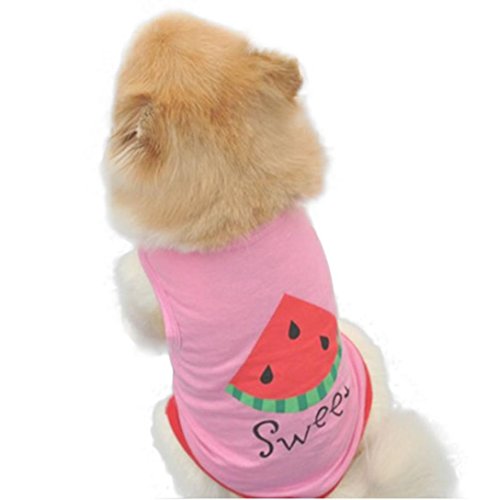 Howstar Pet Shirt, Printed Puppy Shirt Dog Clothes Soft Vest for Summer Pet Apparel (XS, Pink)