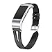 bayite Leather Bands Compatible Fitbit Charge 2, Replacement Genuine Wristband Straps Women Men, Black Large