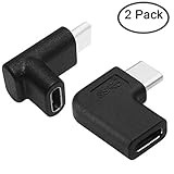 90 Degree USB C Type C Male to Female Adapter, AFUNTA Right & Left and Upward & Downward Angled 90 Degree USB-C USB 3.1 Type-C Male to Female Extension Adapter for Laptop & Tablet & Mobile Phone