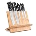 BAYKA Knife Block Magnetic Knife Holder with Powerful Magnet, 100% Pure Bamboo Large Capacity Knife Organizer Block, Double Side Strongly Magnetic Kitchen Utensil Display Stand