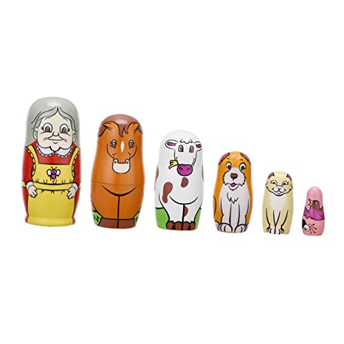 Milisten 6pcs Wooden Matryoshka Dolls for Boys and Girls Matryoshka Dolls for Boys and Girls