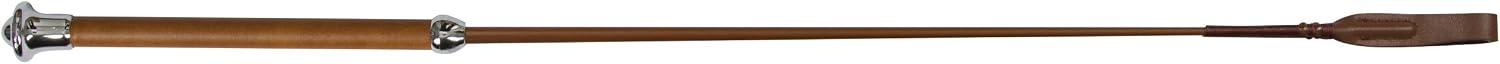 Kerbl Unisex Cognac Spring Whip Leather Handle with Lash Whip - 65 cm