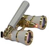 Levenhuk Broadway 325N Opera Glasses (white lorgnette with LED light)