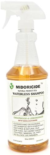 Waterless Shampoo For Dogs,Cats and Horses -32 OZ- With Natural Cedarwood, Organic lemongrass and Food grade Quillaja Bark- Gently cleanses and controls odor