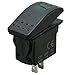 Amarine Made 12v 20 Amp Waterproof LED On/Off Boat Marine SPST 3P Rocker Switch with Light (Green)