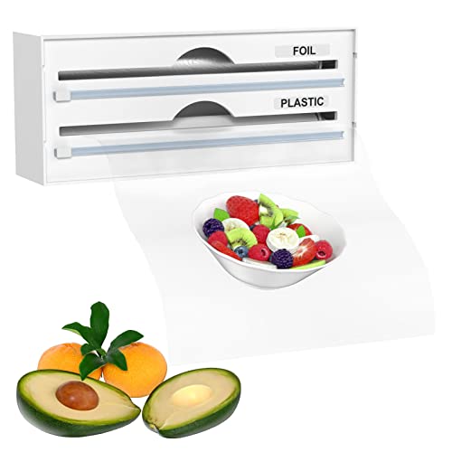 Foil And Plastic Wrap Organizer,PILIPILI Cling Film Cutter 2 In 1