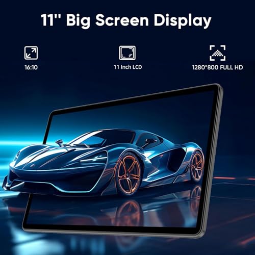 WXUNJA Android 16 Tablet,11 Inch Tablets with Octa Core Processor, 28GB RAM 128GB ROM 1TB Expand, Widevine L1, 8000mAh Battery, 2.4/5Ghz Dual WiFi/GPS/FM, 5/8MP Cameras, Case Included, Blue