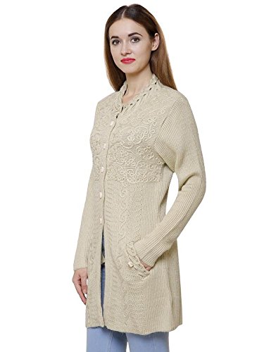 matelco embroidered woollen cardigans with pockets for women black